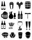 Wine beer icons set Royalty Free Stock Photo