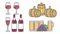 Wine and beer selection, drinks, alcohol, and beverage choices illustration vector design Generative AI Royalty Free Stock Photo