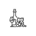 Wine beverage line icon