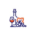 Wine beverage line icon