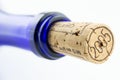 Blue bottle wine with a cork isolated on white bac Royalty Free Stock Photo