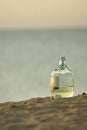 Wine Bottle on Beach Royalty Free Stock Photo