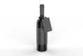 Wine bottle with blank label and hang tag for branding and mock up. 3d render illustration. Royalty Free Stock Photo