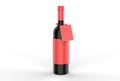 Wine bottle with blank label and hang tag for branding and mock up. 3d render illustration. Royalty Free Stock Photo