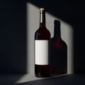 Wine bottle with blank label Royalty Free Stock Photo