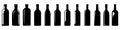 Wine bottle. Bottles silhouettes. Bottle icons set. Collection of wine bottle shapes