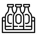 Wine bottle box icon outline vector. Cellar food