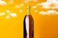 Wine bottle with clouds around