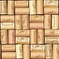 Wine bottle cork. Seamless pattern. Royalty Free Stock Photo