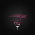 Wine bottle corkscrew design background