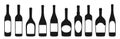 Wine bottle different shapes empty label set alcohol beverages celebration blank sticker stamp