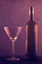 Wine bottle and glass Royalty Free Stock Photo