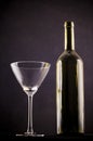 Wine bottle and glass Royalty Free Stock Photo