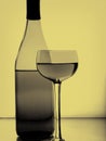 Wine Bottle & Glass Abstract