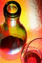 Wine Bottle and Glass Abstract