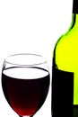 Wine bottle and glass Royalty Free Stock Photo