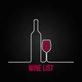 Wine bottle glass list design menu background