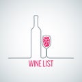 Wine bottle glass list menu background Royalty Free Stock Photo