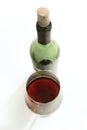 Wine Bottle and Glass, red Royalty Free Stock Photo