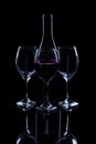 Wine bottle and glass. Royalty Free Stock Photo