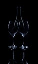 Wine bottle and glass. Royalty Free Stock Photo