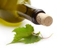 Wine bottle and grape vine Royalty Free Stock Photo