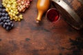 Wine bottle, grapes, glass of wine Royalty Free Stock Photo