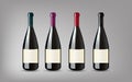 Wine Bottle with On grey Background Isolated. Ready For Your Design. Product Packing Vector