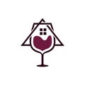 wine bottle house logo design, Creative Beer drink logo design Template Illustration