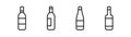 Wine bottle icon. Glass of wine in line. Champagne bottle icon in line. Wine bottle icon set. Editable stroke. Champagne sign.