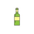 Wine bottle, icon. Kitchen appliances for cooking Illustration. Simple thin line style symbol Royalty Free Stock Photo