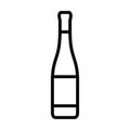 Wine bottle icon line isolated on white background. Black flat thin icon on modern outline style. Linear symbol and editable Royalty Free Stock Photo