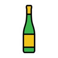 Wine bottle icon line isolated on white background. Black flat thin icon on modern outline style. Linear symbol and editable Royalty Free Stock Photo