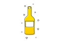 Wine bottle icon. Merlot or Cabernet Sauvignon sign. Vector