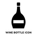 Wine bottle icon vector isolated on white background, logo concept of Wine bottle sign on transparent background, black filled