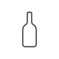 Wine bottle icon vector. Outline alcohol, line drink symbol.