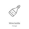 wine bottle icon vector from portugal collection. Thin line wine bottle outline icon vector illustration. Linear symbol for use on