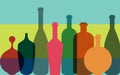 Wine bottle illustration. Vector.