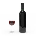 Wine bottle isolated 3d rendering Royalty Free Stock Photo