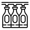 Wine bottle line icon outline vector. Cellar barrel