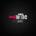 Wine bottle logo on black background Royalty Free Stock Photo