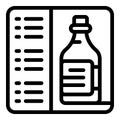 Wine bottle menu icon outline vector. Cellar barrel