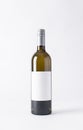 Wine bottle for mock-up. Blank Label on a gray background Royalty Free Stock Photo