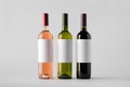 Wine Bottle Mock-Up - Three Bottles. Blank Label Royalty Free Stock Photo