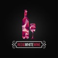 Wine bottle poly design background