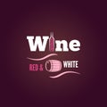 Wine bottle red and white design background Royalty Free Stock Photo