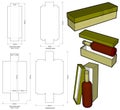 Wine Bottle Rigid Box Top and Bottom hard board paper thicknes 1.5mm and Die-cut Pattern.