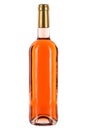 Wine bottle rose color isolated on white Royalty Free Stock Photo