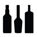 Wine bottle silhouette vector clipart