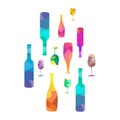 Wine bottle and a wineglasses Royalty Free Stock Photo